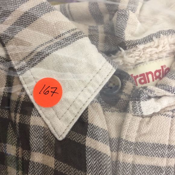 WRANGLER Authentics Men's Beige Plaid Long Sleeve Shirt Shacket Sherpa Fleece XL - Picture 11 of 11